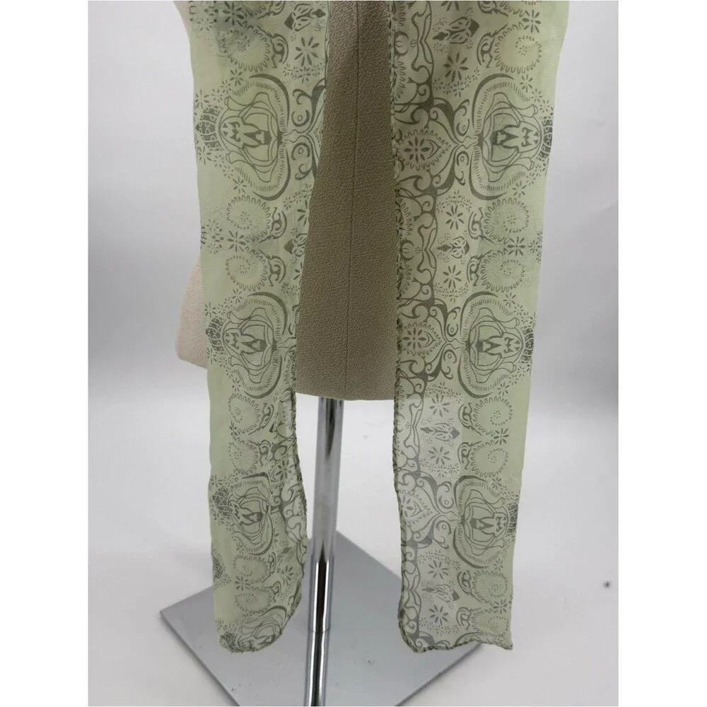 Unbranded Light Green Sheer Paisley Medallion Long Scarf Accessory Wrap Shawl